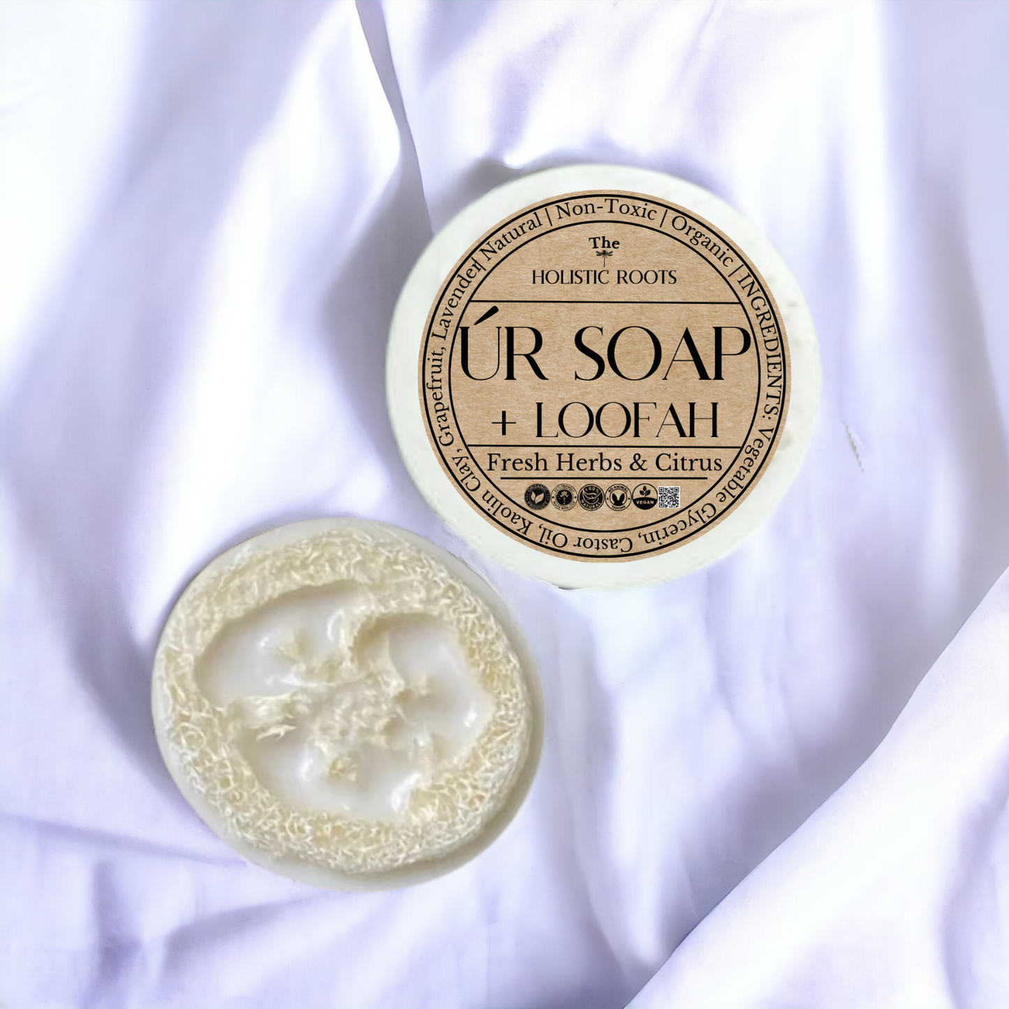 UR SOAP Body Soap Bar + Loofah - Holistic - Organic - All Natural