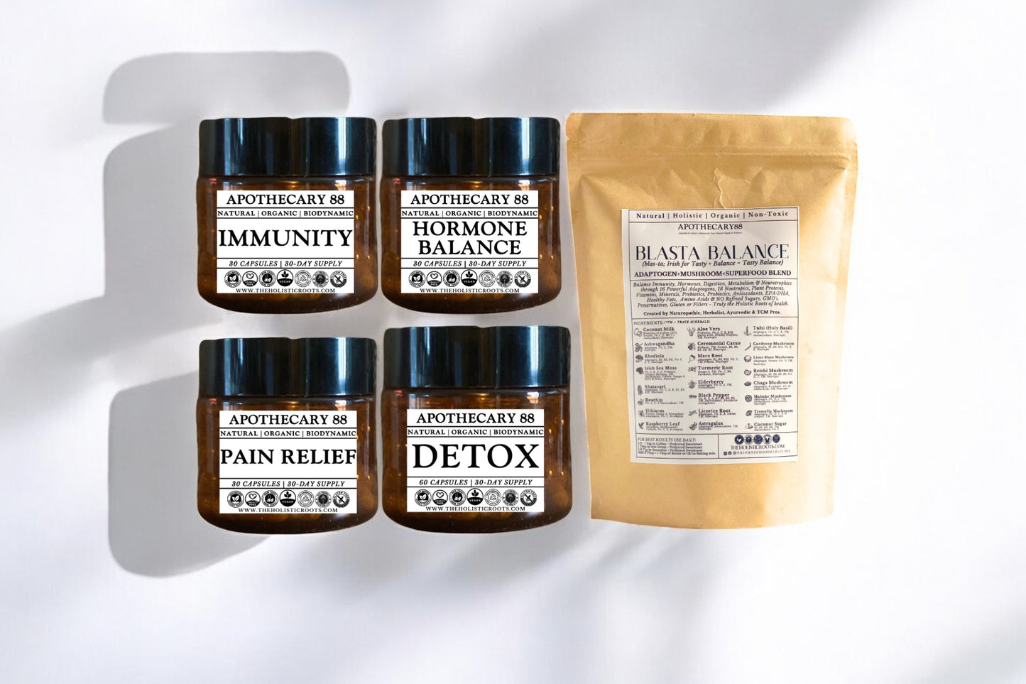 IMMUNITY + HORMONE BALANCE + PAIN RELIEF + DETOX + BLASTA BALANCE (Herbal Dietary Food Supplements & Wellness Drink Mix)