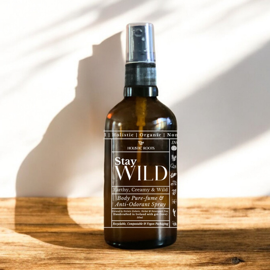 STAY WILD Purefume + Anti-Odorant Body Spray - Holistic - Organic - All Natural -Non-Toxic