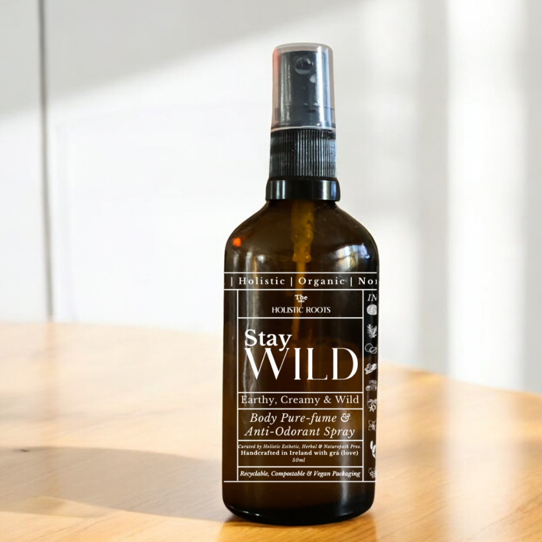 STAY WILD Purefume + Anti-Odorant Body Spray - Holistic - Organic - All Natural -Non-Toxic