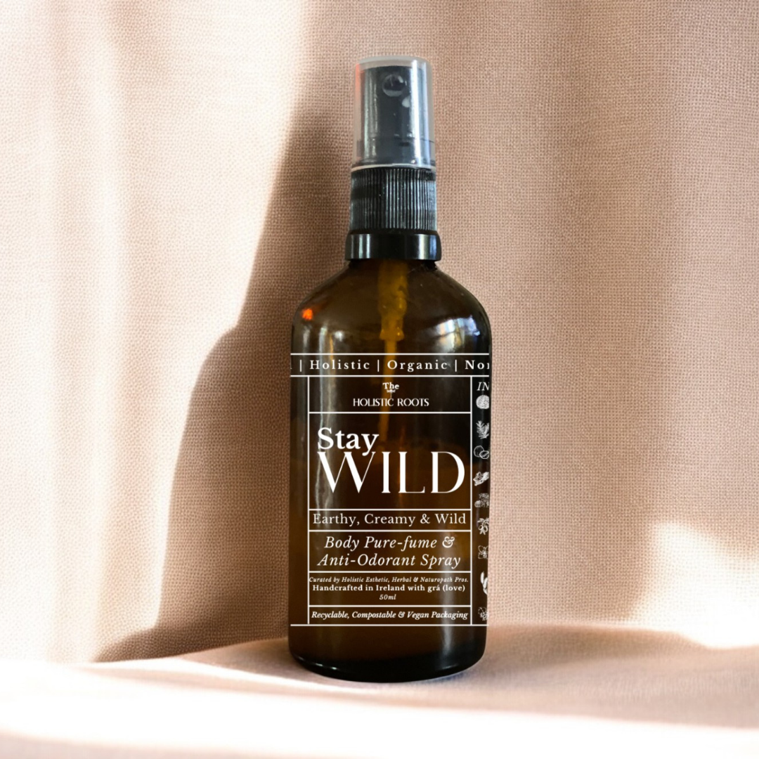 STAY WILD Purefume + Anti-Odorant Body Spray - Holistic - Organic - All Natural -Non-Toxic