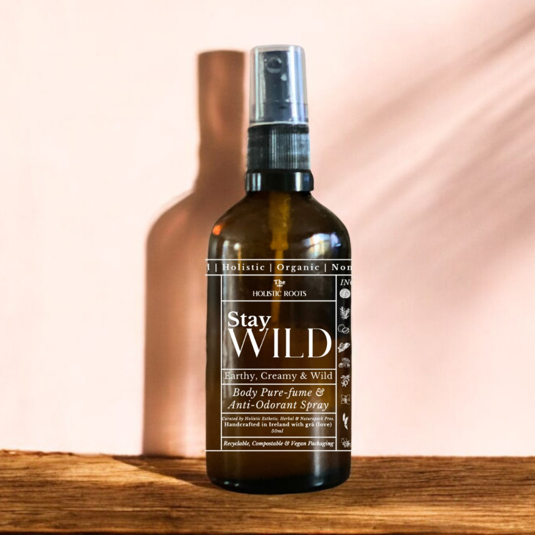 STAY WILD Purefume + Anti-Odorant Body Spray - Holistic - Organic - All Natural -Non-Toxic