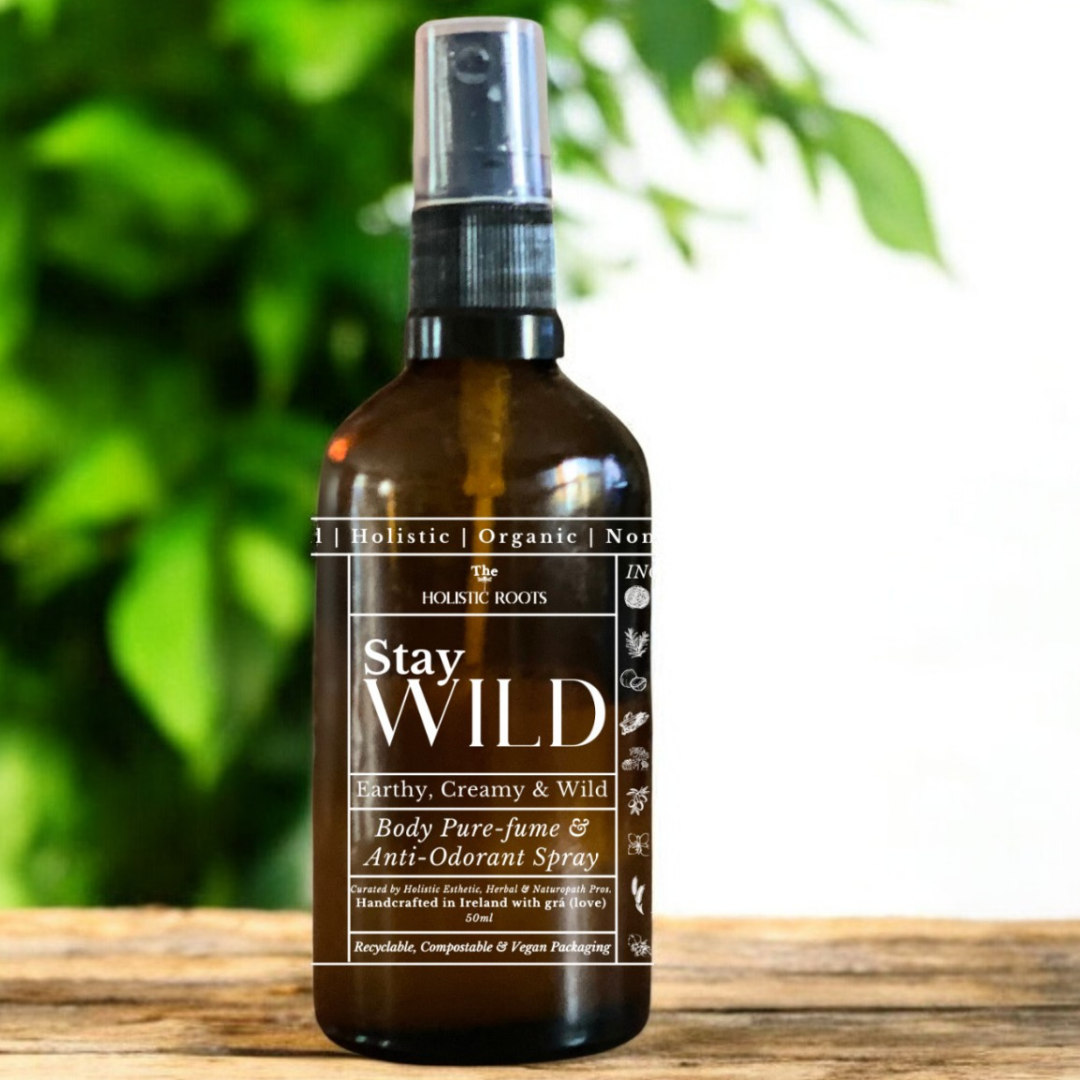 STAY WILD Purefume + Anti-Odorant Body Spray - Holistic - Organic - All Natural -Non-Toxic